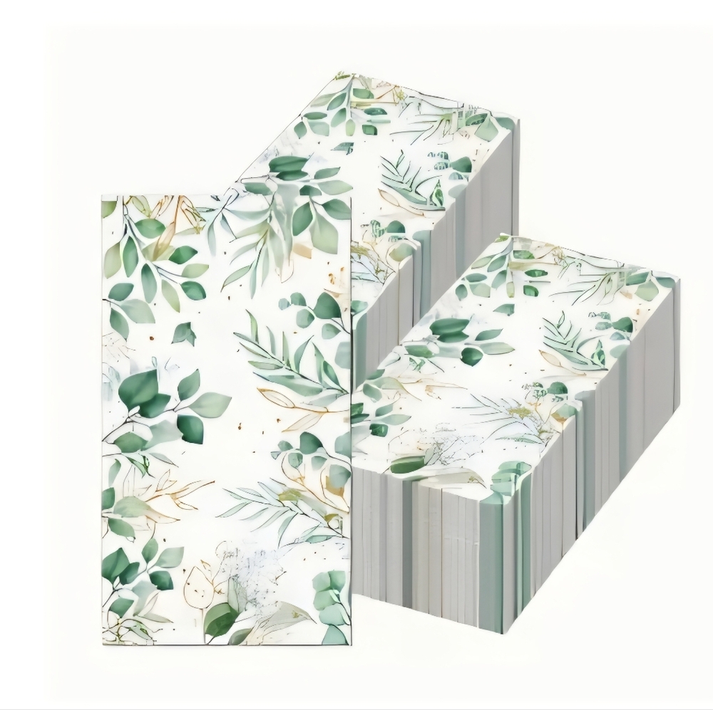 NEW EUCALYPTUS PRINT NAPKINS 100 COUNT PACKAGE 12" x 7" - Picture 2 of 2